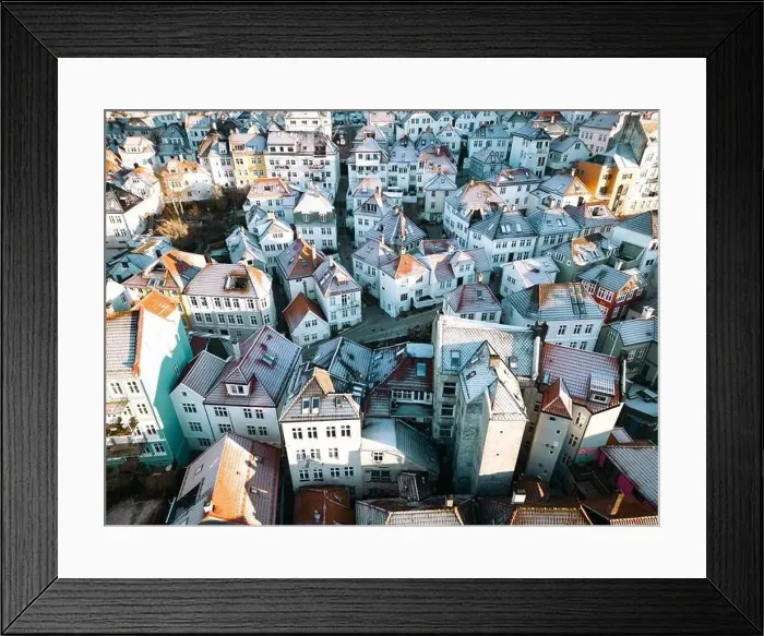 Framed Print : Traditional Scandinavian Architecture