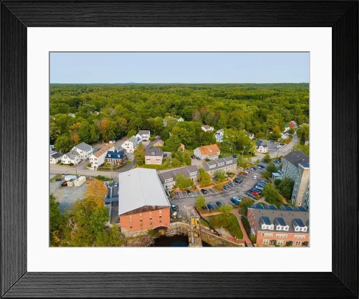 Framed Print : Historic commercial building aerial view on Main Street in historic town center of Newmarket, New Hampshire NH, USA Framed Print : Historic commercial building aerial view on Main Street in historic town center of Newmarket, New Hampshire NH, USA