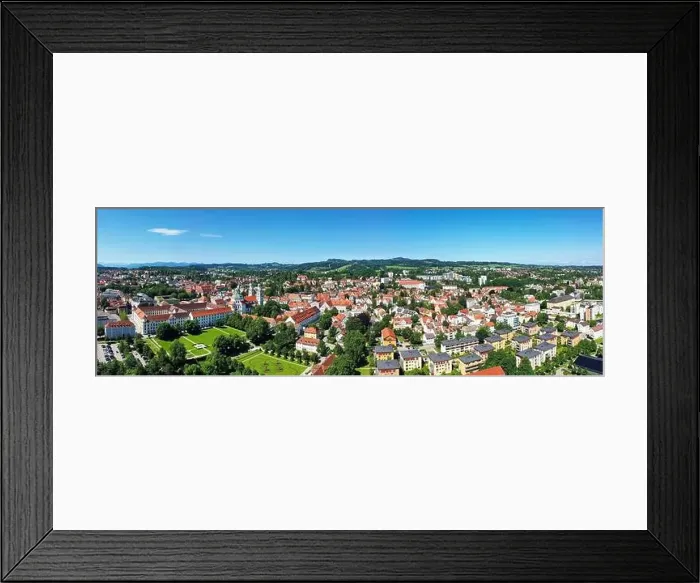 Framed Print : Allgäu, Bavaria, Germany, Kempten, aerial view, architecture, basilica Sankt Lorenz, beautiful weath