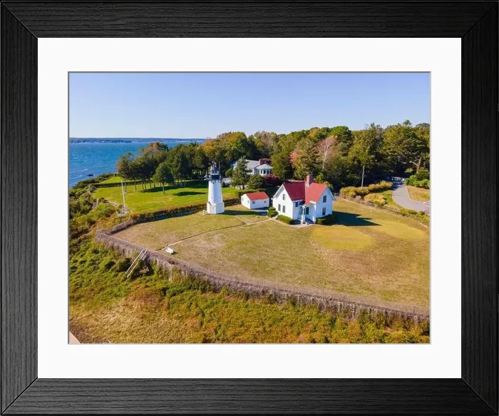 Framed Print : Warwick Lighthouse aerial view at Warwick Point in city of Warwick, Rhode Island RI, USA Framed Print : Warwick Lighthouse aerial view at Warwick Point in city of Warwick, Rhode Island RI, USA