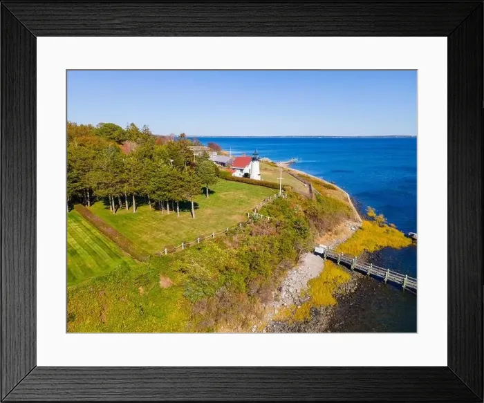 Framed Print : Warwick Lighthouse aerial view at Warwick Point in city of Warwick, Rhode Island RI, USA Framed Print : Warwick Lighthouse aerial view at Warwick Point in city of Warwick, Rhode Island RI, USA