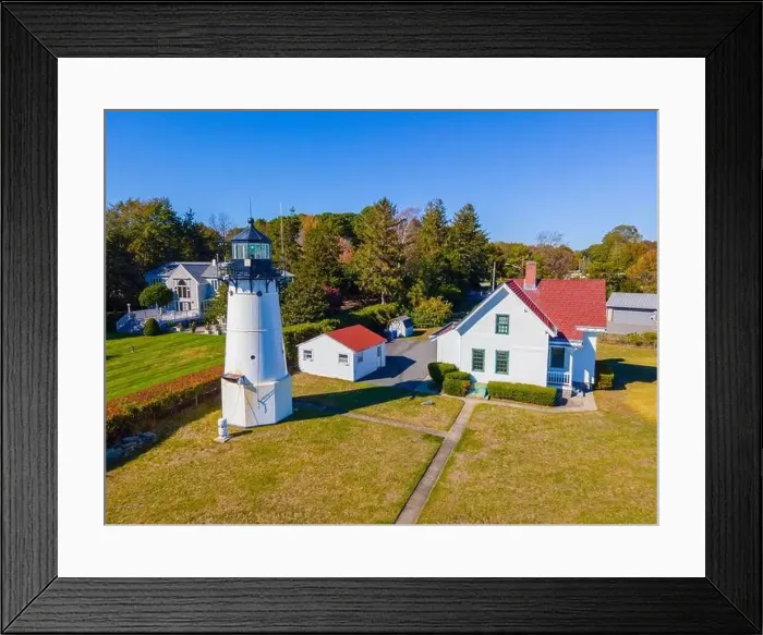 Framed Print : Warwick Lighthouse aerial view at Warwick Point in city of Warwick, Rhode Island RI, USA Framed Print : Warwick Lighthouse aerial view at Warwick Point in city of Warwick, Rhode Island RI, USA