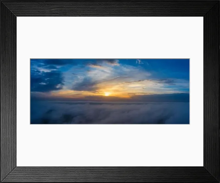 Framed Print : A wonderful bright dawn, above the clouds. Drone flight over the dawn Framed Print : A wonderful bright dawn, above the clouds. Drone flight over the dawn