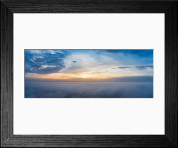 Framed Print : A wonderful bright dawn, above the clouds. Drone flight over the dawn Framed Print : A wonderful bright dawn, above the clouds. Drone flight over the dawn