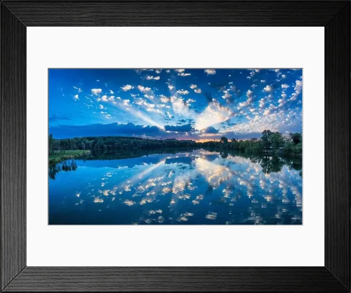Framed Print : Dawn over the meadow next to the river Framed Print : Dawn over the meadow next to the river
