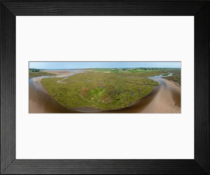 Framed Print : A drone view of the creeks and pools and rivers of the Carrowmore Lacken saltmarsh in northern Count Framed Print : A drone view of the creeks and pools and rivers of the Carrowmore Lacken saltmarsh in northern Count