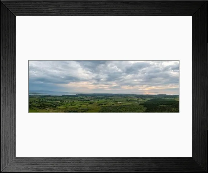 Framed Print : Panorama coastal landscape view of County Sligo and Donegal Bay in evening light under a cloudy sky Framed Print : Panorama coastal landscape view of County Sligo and Donegal Bay in evening light under a cloudy sky