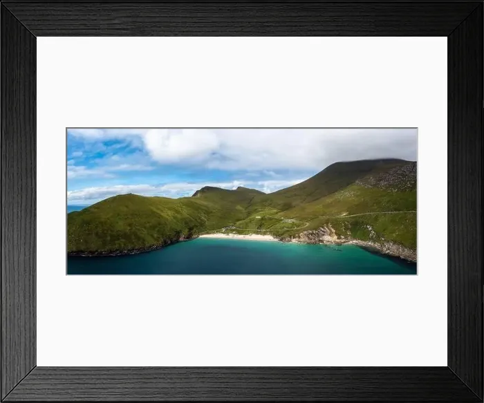 Framed Print : Panorama landscape view of Keem Bay on Achill Island in County Mayo of Ireland Framed Print : Panorama landscape view of Keem Bay on Achill Island in County Mayo of Ireland