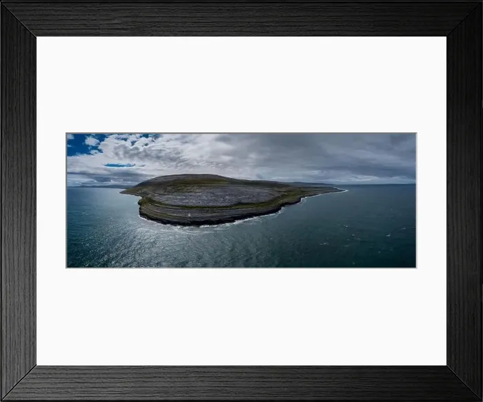 Framed Print : An aerial view of the Burren Coast in County Clare with the Black Head Lighthouse on the rocky point Framed Print : An aerial view of the Burren Coast in County Clare with the Black Head Lighthouse on the rocky point