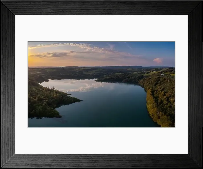 Framed Print : View of Castlehaven Bay and Rineen Woods in West Cork in warm evening light Framed Print : View of Castlehaven Bay and Rineen Woods in West Cork in warm evening light