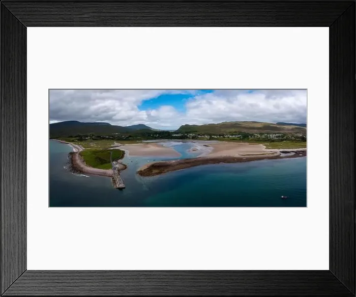Framed Print : Panorama landscape of the village and harbor of Mulranny in County Mayo of western Ireland Framed Print : Panorama landscape of the village and harbor of Mulranny in County Mayo of western Ireland