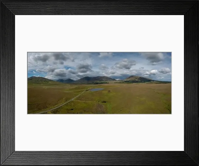 Framed Print : Drone panorama landscape of Connemara National Park and the Twelve Bens mountains in western Ireland Framed Print : Drone panorama landscape of Connemara National Park and the Twelve Bens mountains in western Ireland