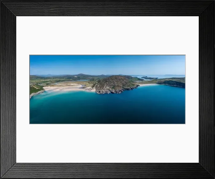 Framed Print : Vpanorama aerial view of Barley Cove Beach on the Mizen Peninsula of West Cork in Ireland Framed Print : Vpanorama aerial view of Barley Cove Beach on the Mizen Peninsula of West Cork in Ireland
