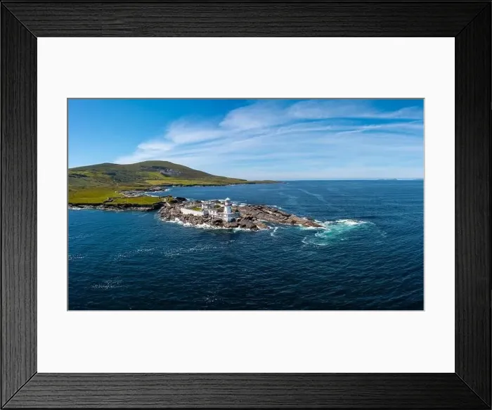 Framed Print : Aerial view of the historic Valentia Island Lighthouse in County Kerry of western Ireland Framed Print : Aerial view of the historic Valentia Island Lighthouse in County Kerry of western Ireland