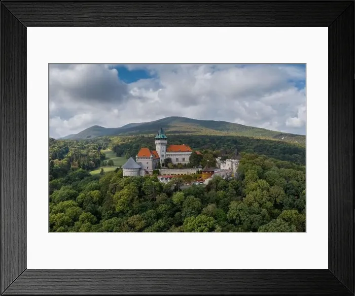 Framed Print : Landscape of Smolenice Castle in the Little Carpathians in green late summer forest Framed Print : Landscape of Smolenice Castle in the Little Carpathians in green late summer forest