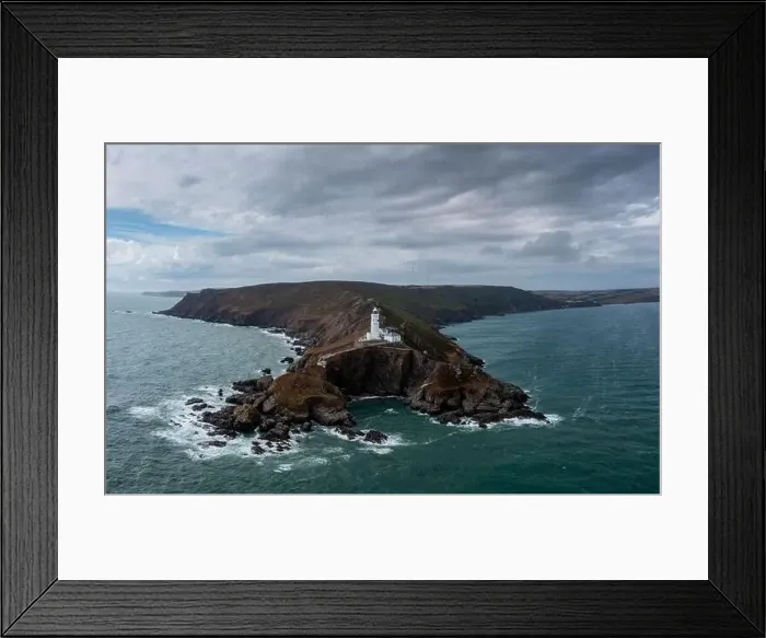 Framed Print : Landscape view of the Start Point Lighthouse and headland in South Devon on the English Channel
