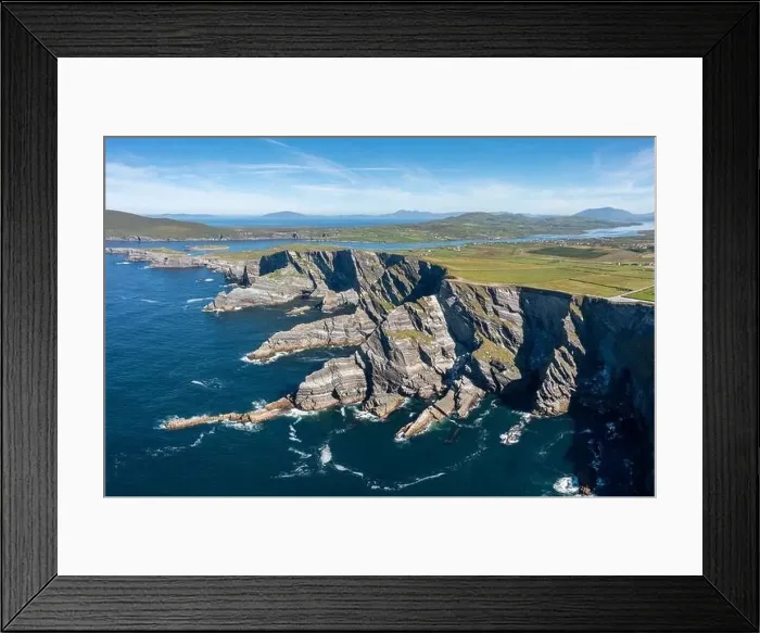 Framed Print : Panorama landscape view of the Kerry Cliffs and Iveragh Peninsula in County Kerry of Ireland Framed Print : Panorama landscape view of the Kerry Cliffs and Iveragh Peninsula in County Kerry of Ireland