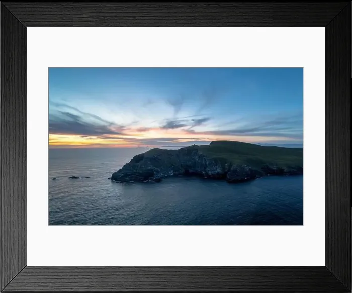 Framed Print : Sunset over the Atlantic Ocean and the cliffs of Bray Head on Valentia Island in County Kerry Framed Print : Sunset over the Atlantic Ocean and the cliffs of Bray Head on Valentia Island in County Kerry