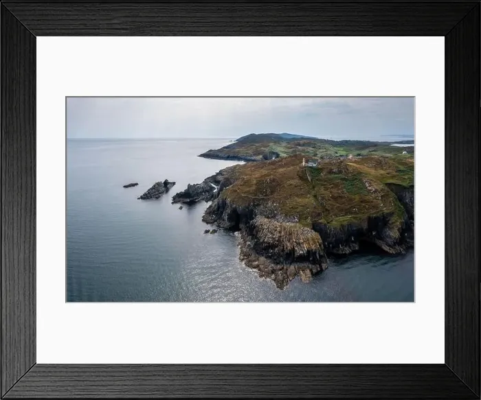 Framed Print : View of the entrance to the Baltimore Harbor in West Cork and the Sherkin Island Lighthouse Framed Print : View of the entrance to the Baltimore Harbor in West Cork and the Sherkin Island Lighthouse