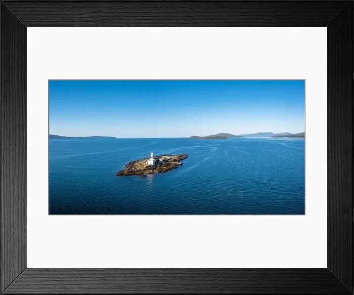 Framed Print : View of the Roancarrigmore Island Lighthouse in Bantry Bay in County Cork