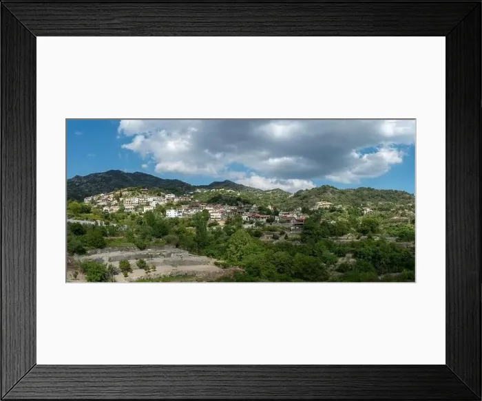 Framed Print : Aerial drone scenery of mountain traditional village of Agros. Nicosia Cyprus Framed Print : Aerial drone scenery of mountain traditional village of Agros. Nicosia Cyprus