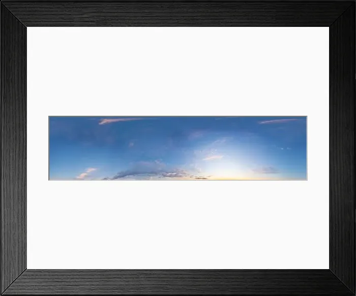 Framed Print : Dark blue sunset sky panorama with pink Cirrus clouds Framed Print : Dark blue sunset sky panorama with pink Cirrus clouds