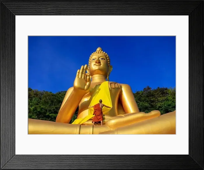 Framed Print : Aerial drone point of view landscape of Wat Khao Rang a buddhist Thai temple on the island of Phuket, Thailand Framed Print : Aerial drone point of view landscape of Wat Khao Rang a buddhist Thai temple on the island of Phuket, Thailand