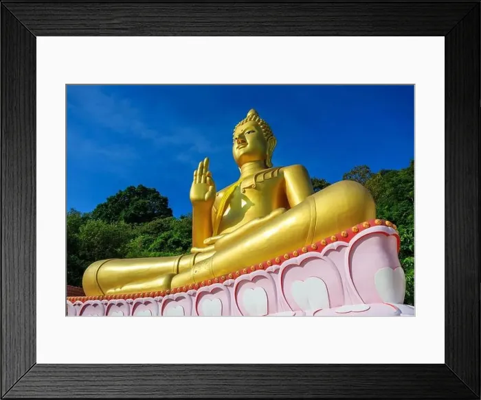 Framed Print : Aerial drone point of view landscape of Wat Khao Rang a buddhist Thai temple on the island of Phuket, Thailand Framed Print : Aerial drone point of view landscape of Wat Khao Rang a buddhist Thai temple on the island of Phuket, Thailand