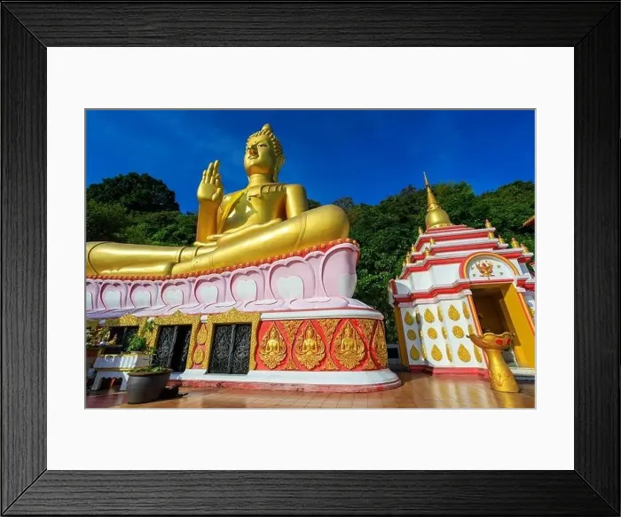 Framed Print : Aerial drone point of view landscape of Wat Khao Rang a buddhist Thai temple on the island of Phuket, Thailand Framed Print : Aerial drone point of view landscape of Wat Khao Rang a buddhist Thai temple on the island of Phuket, Thailand
