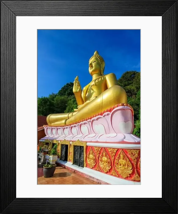 Framed Print : Aerial drone point of view landscape of Wat Khao Rang a buddhist Thai temple on the island of Phuket, Thailand Framed Print : Aerial drone point of view landscape of Wat Khao Rang a buddhist Thai temple on the island of Phuket, Thailand