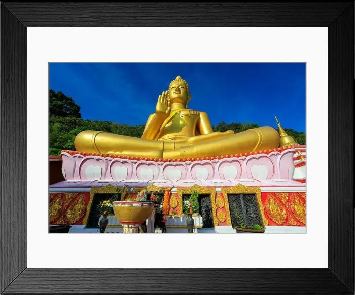 Framed Print : Aerial drone point of view landscape of Wat Khao Rang a buddhist Thai temple on the island of Phuket, Thailand Framed Print : Aerial drone point of view landscape of Wat Khao Rang a buddhist Thai temple on the island of Phuket, Thailand