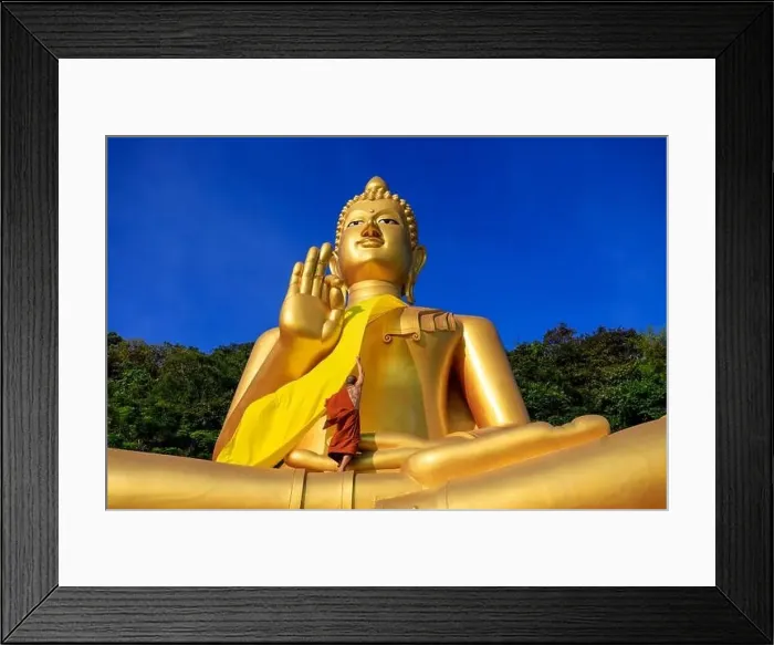 Framed Print : Aerial drone point of view landscape of Wat Khao Rang a buddhist Thai temple on the island of Phuket, Thailand Framed Print : Aerial drone point of view landscape of Wat Khao Rang a buddhist Thai temple on the island of Phuket, Thailand