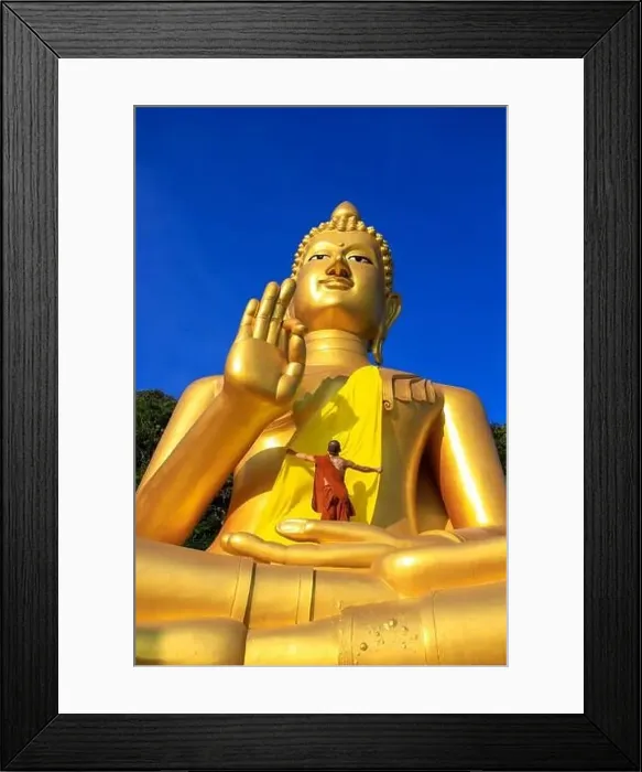 Framed Print : Aerial drone point of view landscape of Wat Khao Rang a buddhist Thai temple on the island of Phuket, Thailand Framed Print : Aerial drone point of view landscape of Wat Khao Rang a buddhist Thai temple on the island of Phuket, Thailand