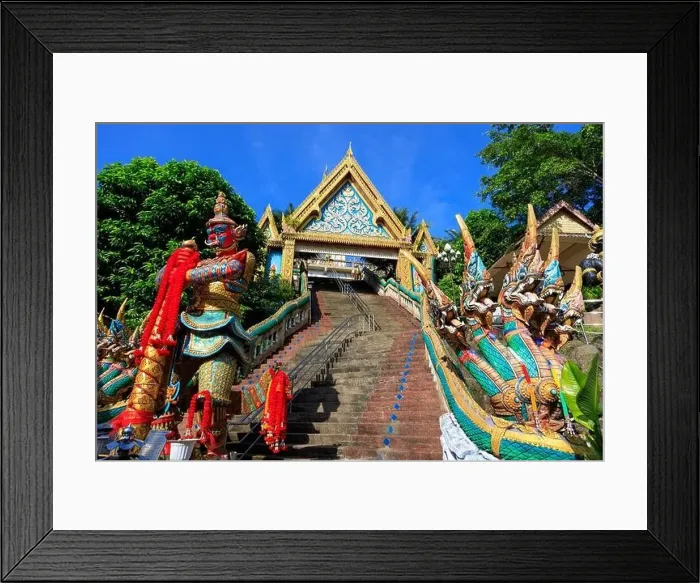 Framed Print : Aerial drone point of view landscape of Wat Khao Rang a buddhist Thai temple on the island of Phuket, Thailand Framed Print : Aerial drone point of view landscape of Wat Khao Rang a buddhist Thai temple on the island of Phuket, Thailand