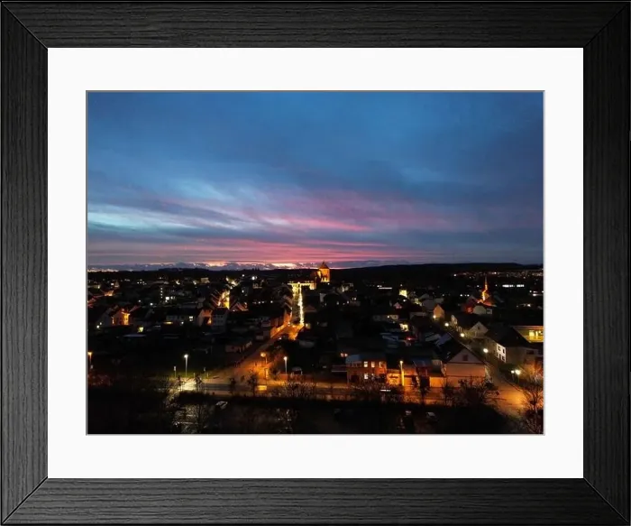 Framed Print : Above Teterow at sunset Framed Print : Above Teterow at sunset
