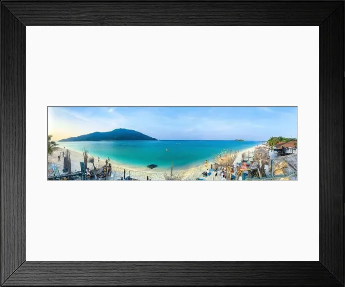 Framed Print : Aerial view of Sunrise beach with long tail boats in Koh Lipe, Satun, Thailand Framed Print : Aerial view of Sunrise beach with long tail boats in Koh Lipe, Satun, Thailand