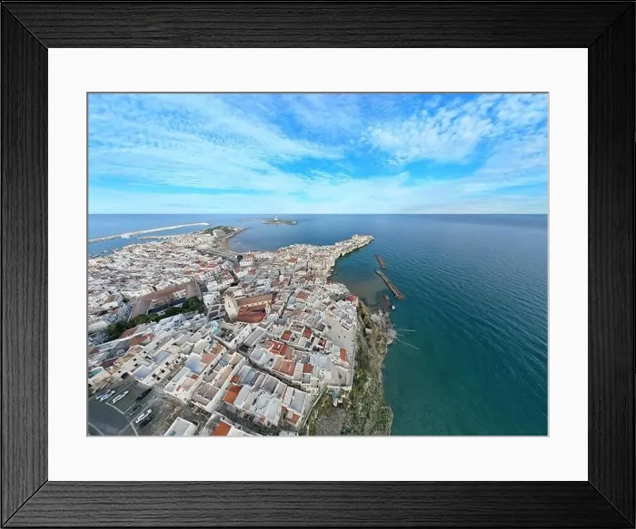 Framed Print : Aerial view of the city of Vieste, gargano national park, italy Framed Print : Aerial view of the city of Vieste, gargano national park, italy