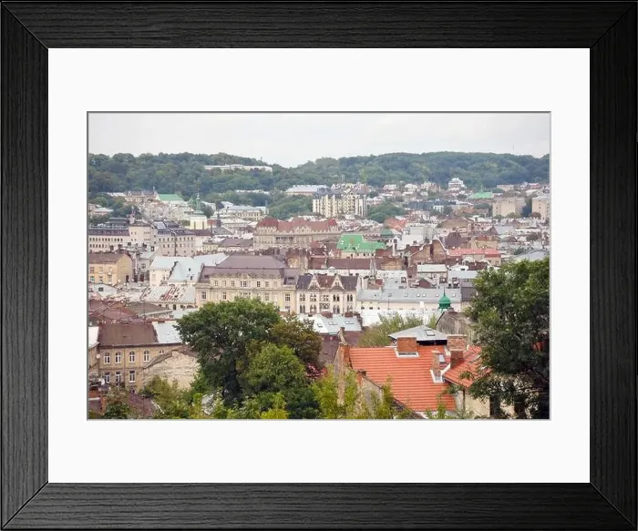 Framed Print : LVIV, UKRAINE - SEPTEMBER 11, 2022 Panorama view of the historical old city in Lviv Framed Print : LVIV, UKRAINE - SEPTEMBER 11, 2022 Panorama view of the historical old city in Lviv
