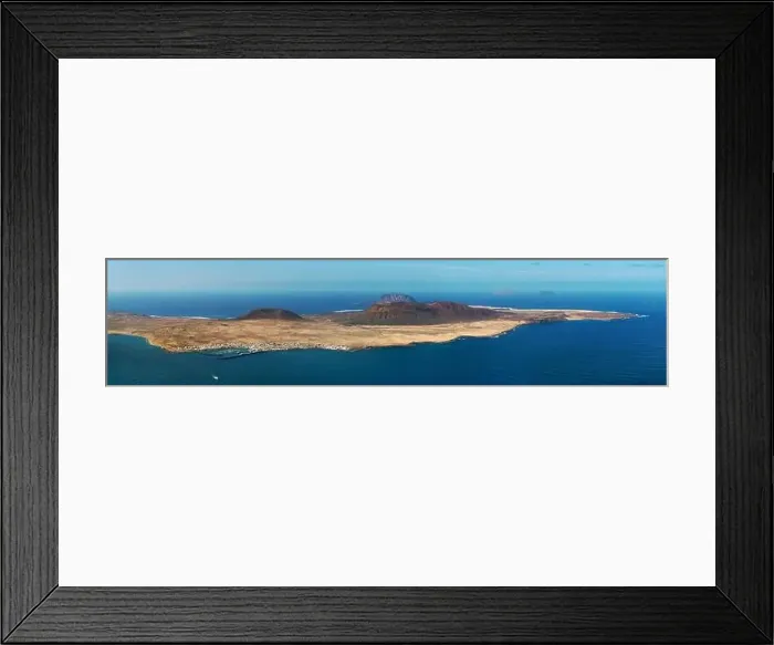Framed Print : Wide angle view from above, aerial shot of La Graciosa Framed Print : Wide angle view from above, aerial shot of La Graciosa