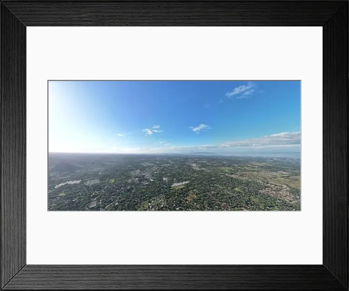 Framed Print : Wide panorama on Managua city aerial drone view on bright sunny day Framed Print : Wide panorama on Managua city aerial drone view on bright sunny day