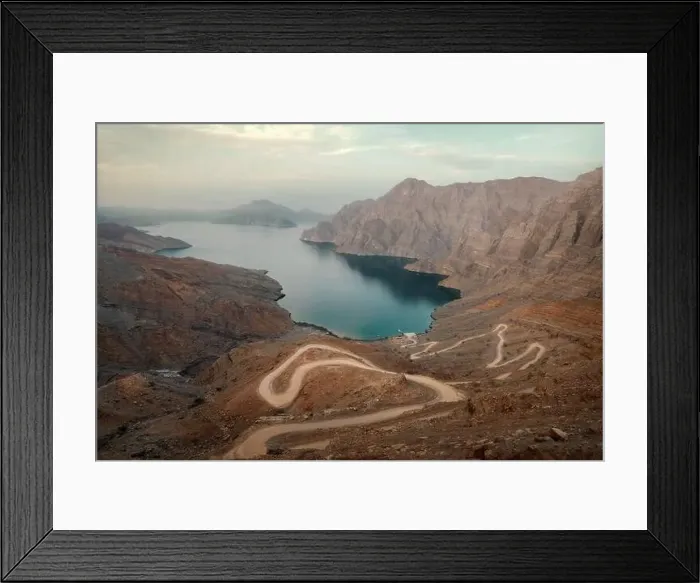 Framed Print : Winding mountain road in Musandam Oman taken in May 2022 Framed Print : Winding mountain road in Musandam Oman taken in May 2022