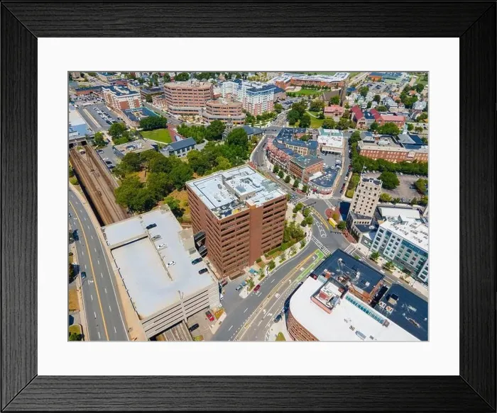 Framed Print : Historic commercial buildings on Hancock Street in historic downtown Quincy, Massachusetts MA, USA Framed Print : Historic commercial buildings on Hancock Street in historic downtown Quincy, Massachusetts MA, USA
