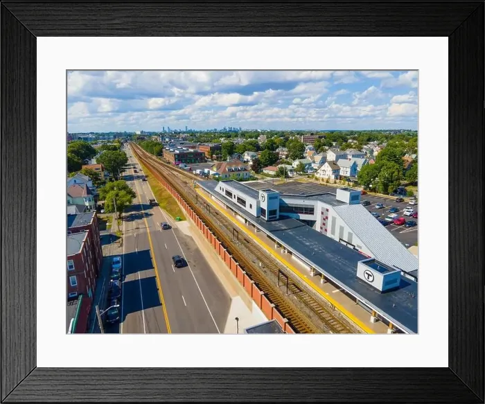 Framed Print : MBTA Red Line Wollaston Station in Wollaston neighborhood of Quincy city, Massachusetts MA, USA Framed Print : MBTA Red Line Wollaston Station in Wollaston neighborhood of Quincy city, Massachusetts MA, USA