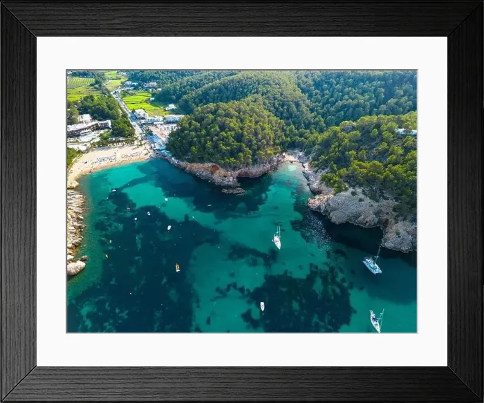 Framed Print : beach of Port Sant Miquel on the north shore of Ibiza island in Spain Framed Print : beach of Port Sant Miquel on the north shore of Ibiza island in Spain