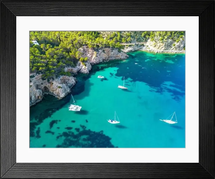 Framed Print : beach of Port Sant Miquel on the north shore of Ibiza island in Spain Framed Print : beach of Port Sant Miquel on the north shore of Ibiza island in Spain