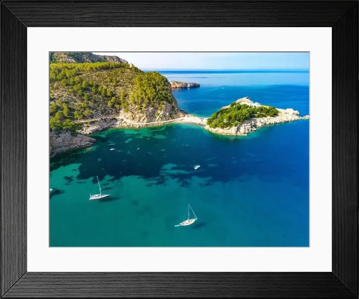 Framed Print : beach of Port Sant Miquel on the north shore of Ibiza island in Spain Framed Print : beach of Port Sant Miquel on the north shore of Ibiza island in Spain