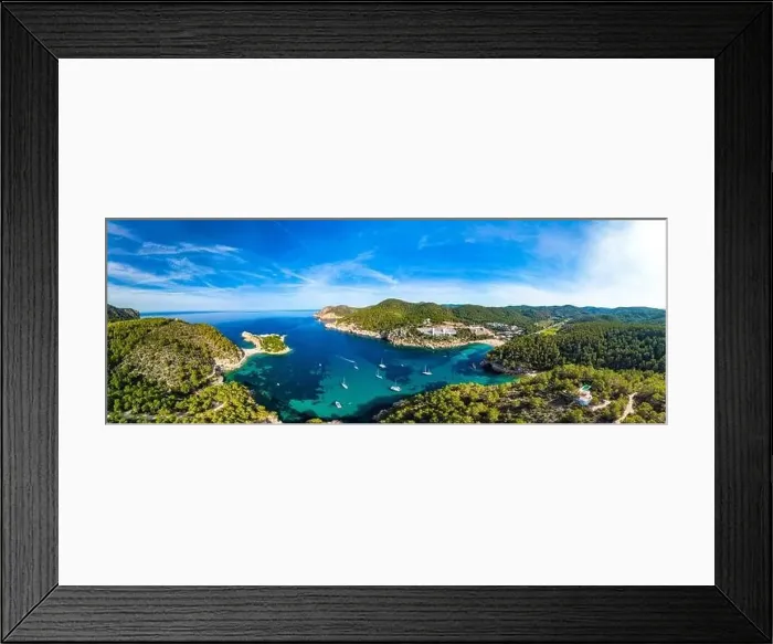 Framed Print : beach of Port Sant Miquel on the north shore of Ibiza island in Spain Framed Print : beach of Port Sant Miquel on the north shore of Ibiza island in Spain