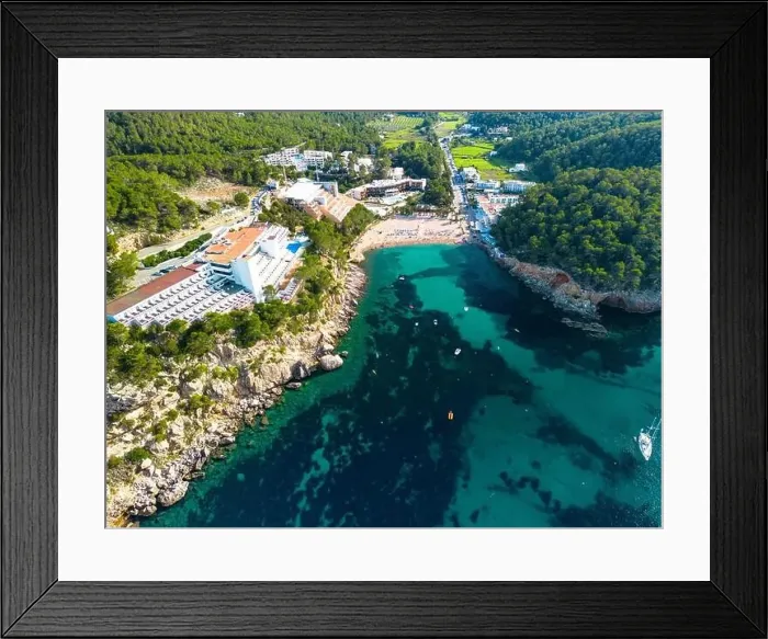 Framed Print : beach of Port Sant Miquel on the north shore of Ibiza island in Spain Framed Print : beach of Port Sant Miquel on the north shore of Ibiza island in Spain