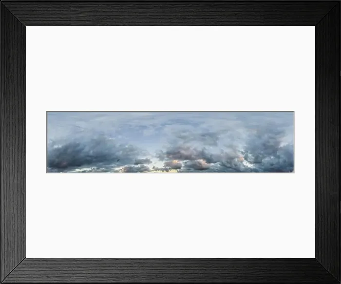 Framed Print : Overcast sky panorama on rainy day with Nimbostratus clouds in seamless spherical equirectangular format Framed Print : Overcast sky panorama on rainy day with Nimbostratus clouds in seamless spherical equirectangular format