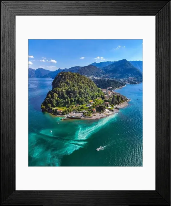 Framed Print : Aerial view of Bellagio village in Lake Como, in Italy Framed Print : Aerial view of Bellagio village in Lake Como, in Italy
